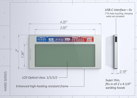 Tefuawe Hand Series side view highlights heat-reflecting frame for cooler operation.