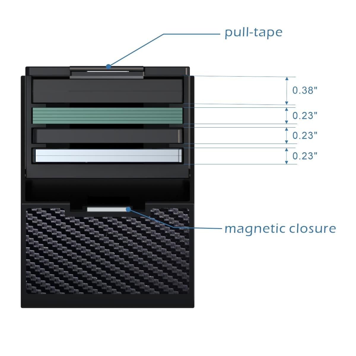 Tefuawe lens storage case inside compartments emphasizes organized capacity for four lenses.