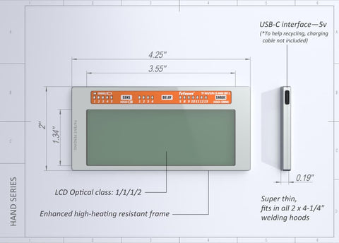 Tefuawe variable shade settings adapt to arc intensity.