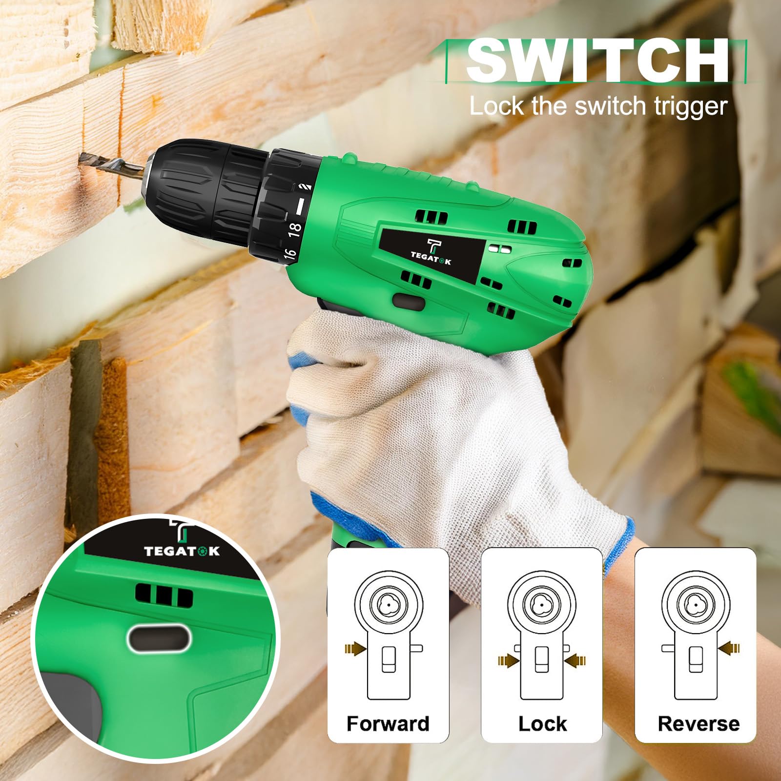 Tegatok precision bit set supports clean, accurate fastening.