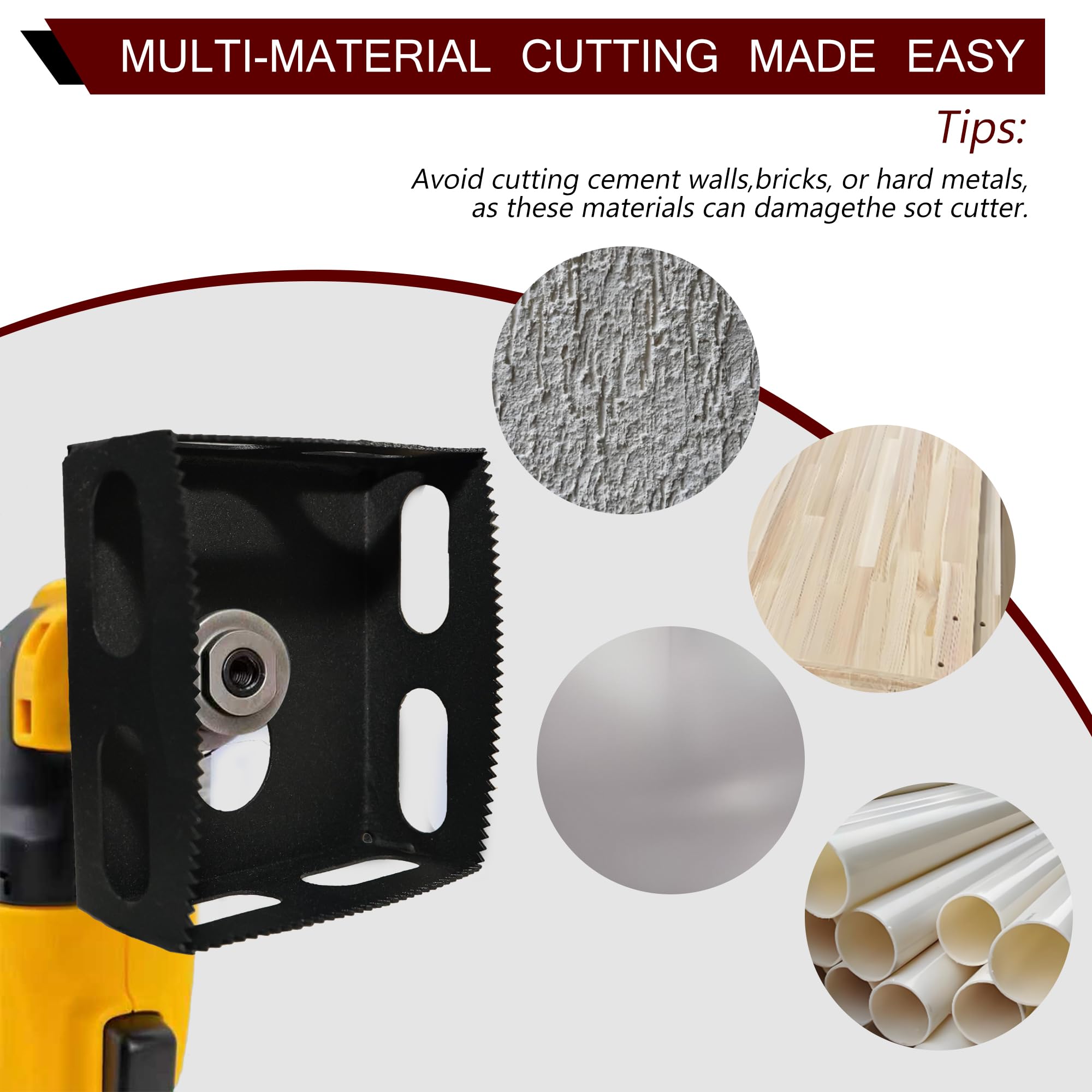 Teilmix slot cutter back view shows compatibility with DeWalt and Milwaukee tools