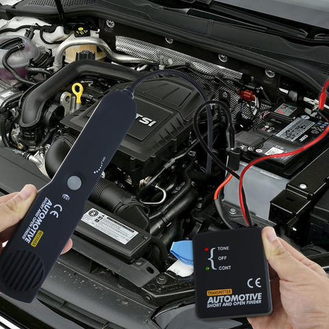 TEKCOPLUS circuit tester with extended probe length reaches tight engine areas