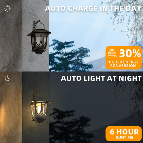 TEKLAPS solar lantern clear glass highlights warm ambient glow for outdoor evenings.