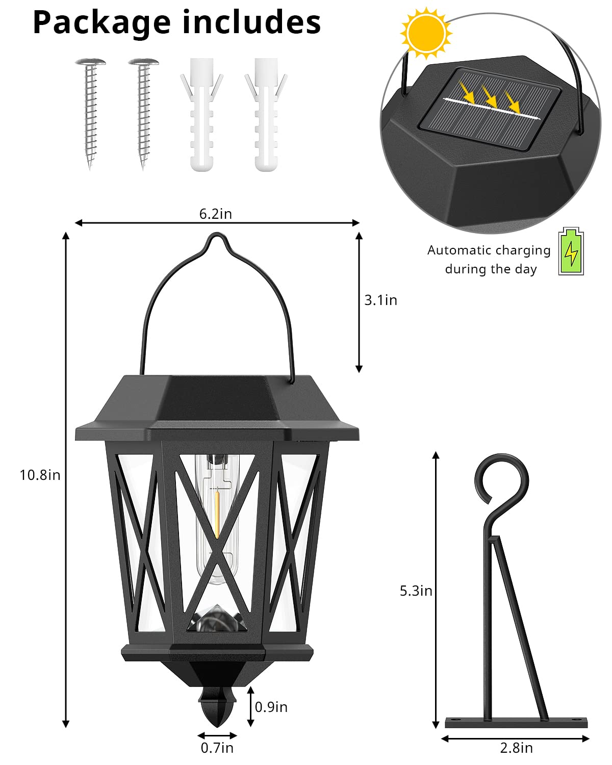 TEKLAPS solar lantern with rust-proof metal housing ready for long outdoor use.