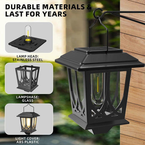 TEKLAPS weatherproof lantern withstands rain and snow for year-round outdoor lighting.