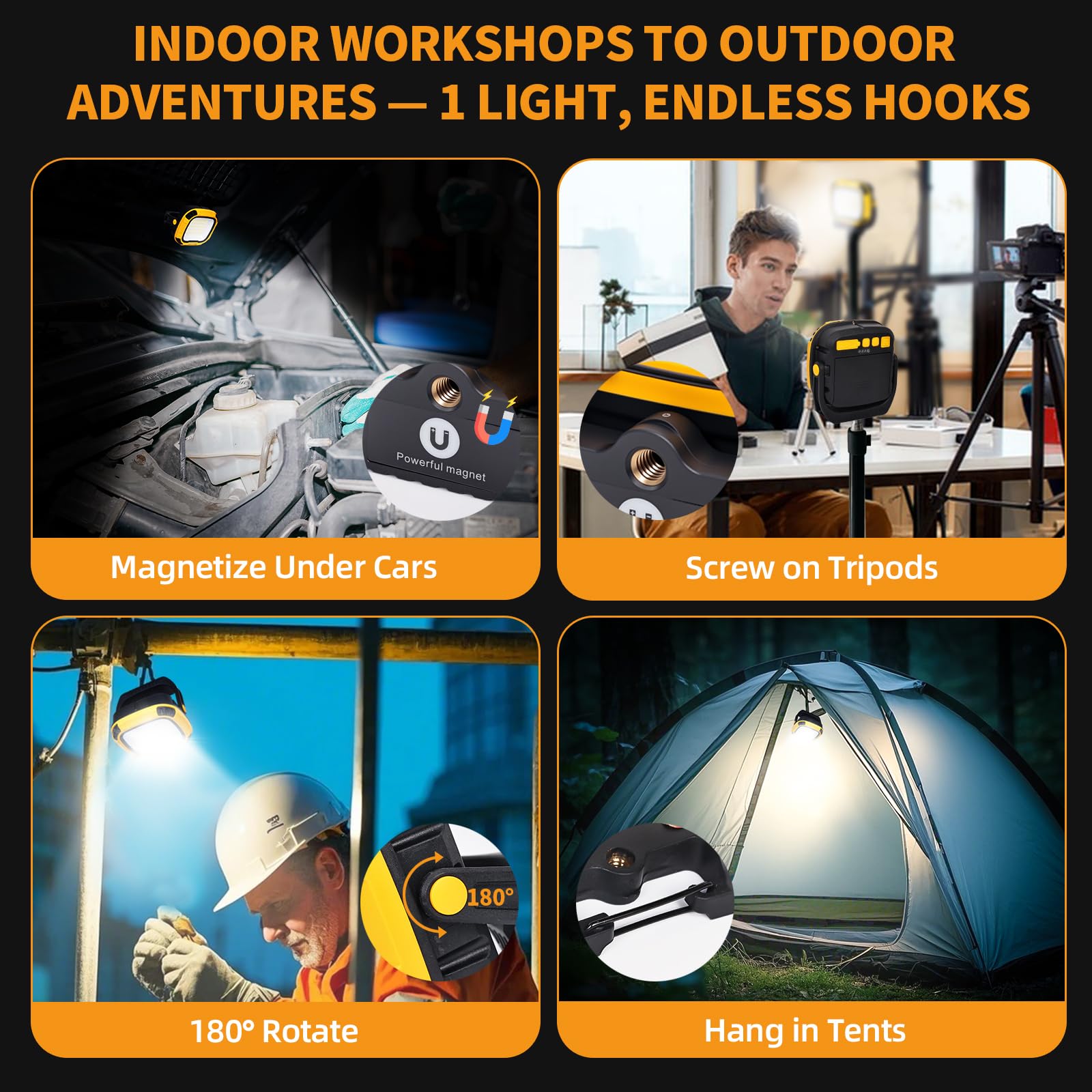 tekstap 6000mAh swivel head lighting tight spaces with precise direction