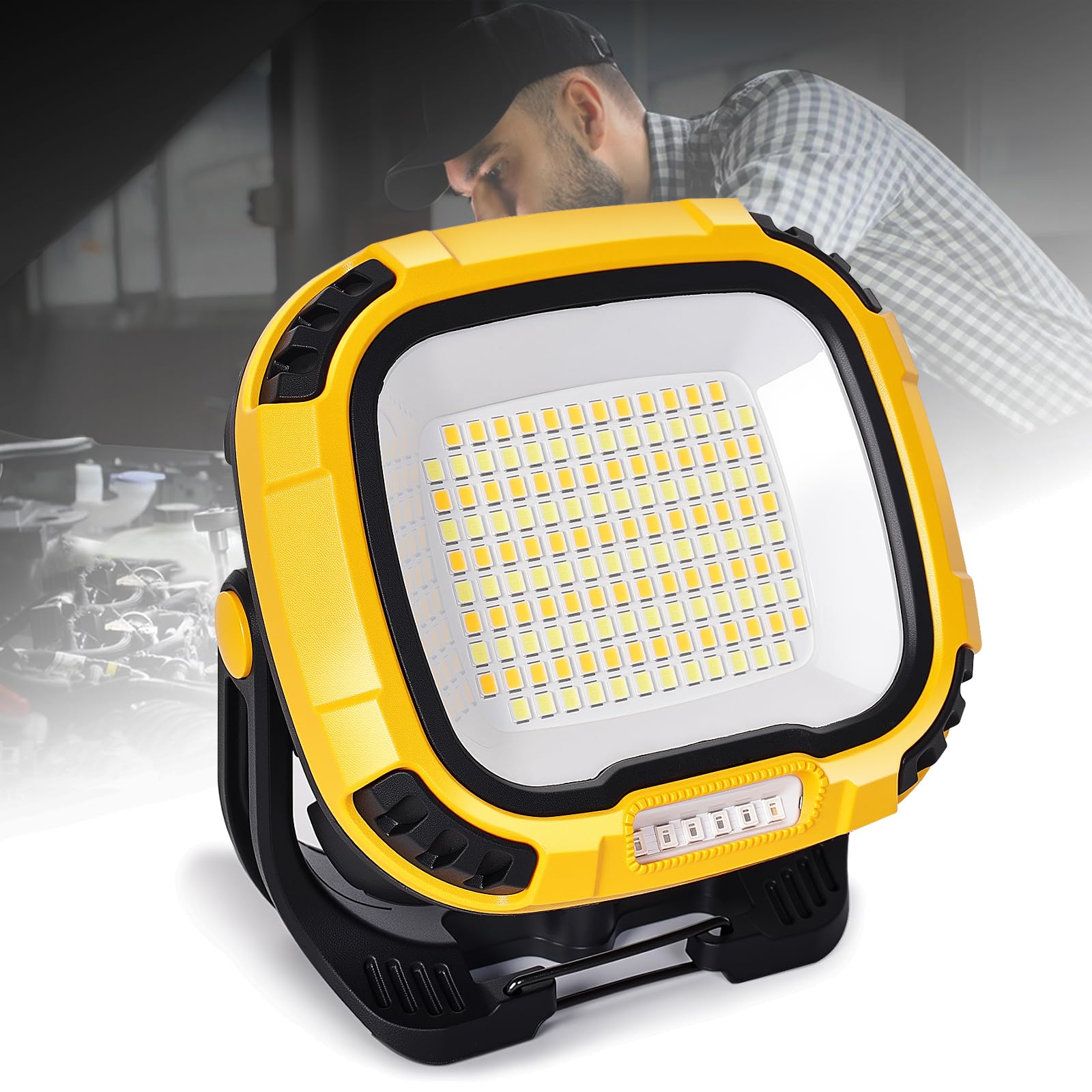 Tekstap 6000mAh magnetic work light front view for repairs and camping