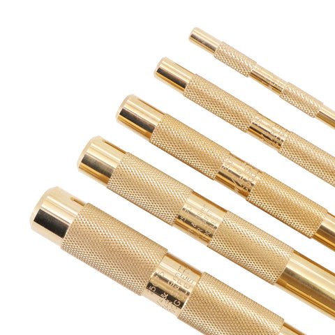 Tektall brass drift punch knurl grip: comfortable handling for extended use.