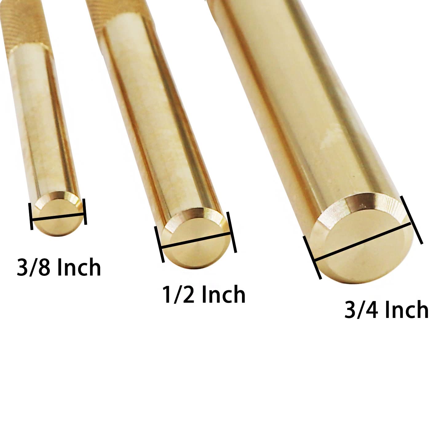 Tektall brass drift punch set 3/8 inch minimizes surface marring