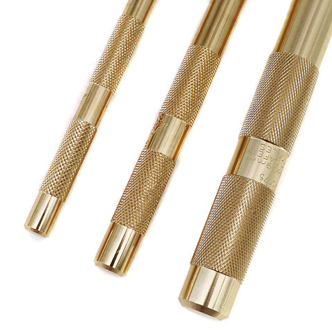 Tektall brass drift punches with knurled handles for secure grip