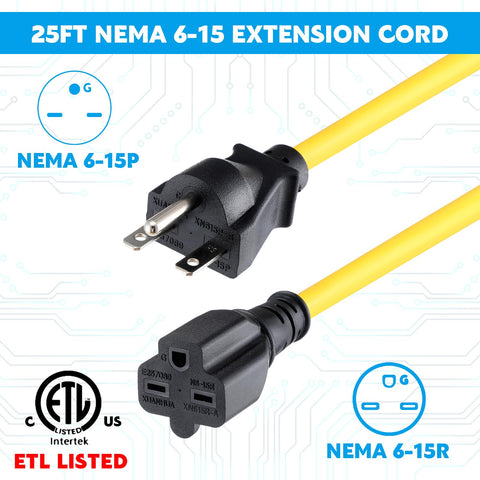 Tellegloww 6-15P to 6-15R connector for safe connections