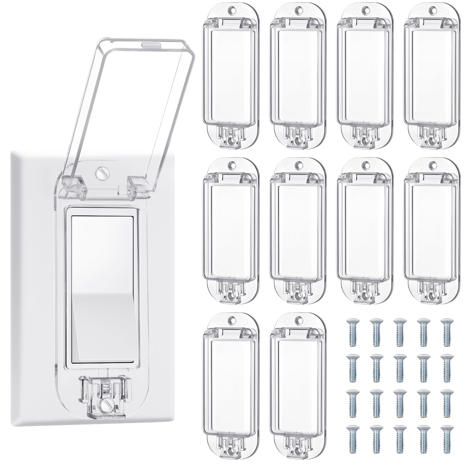 Tellegloww clear guard pack blends with wall decor while protecting rocker switches.