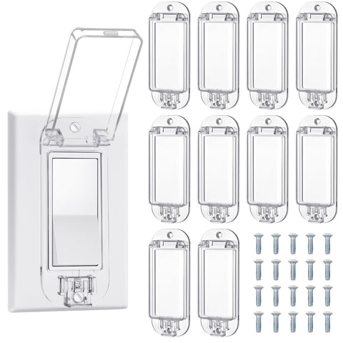 Tellegloww clear guard pack blends with wall decor while protecting rocker switches.