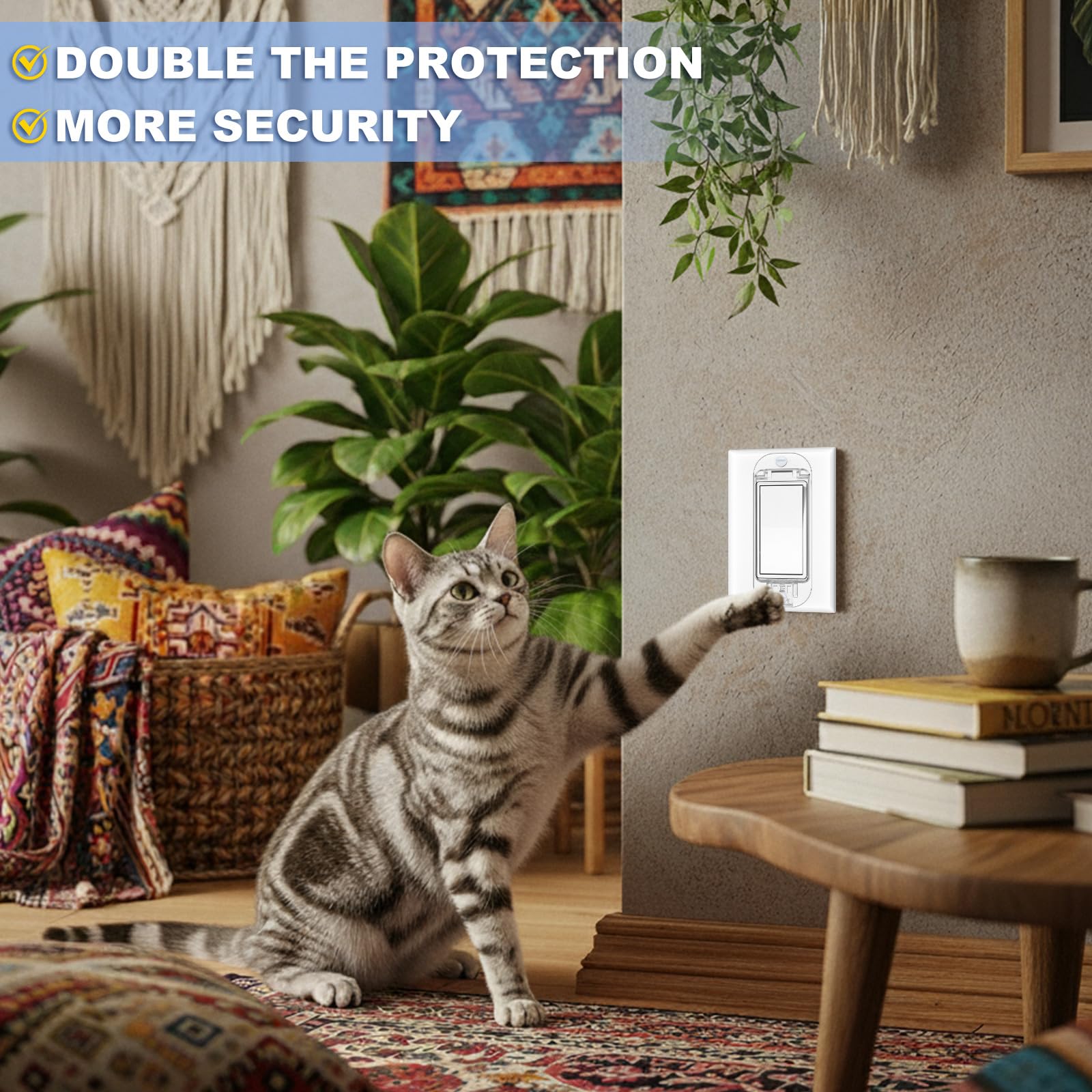 Tellegloww invisible wall guard blends with decor while keeping switches visible.