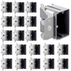 Tellegloww outlet box 20-pack, 1-gang adjustable PVC, ideal for versatile electrical installations.