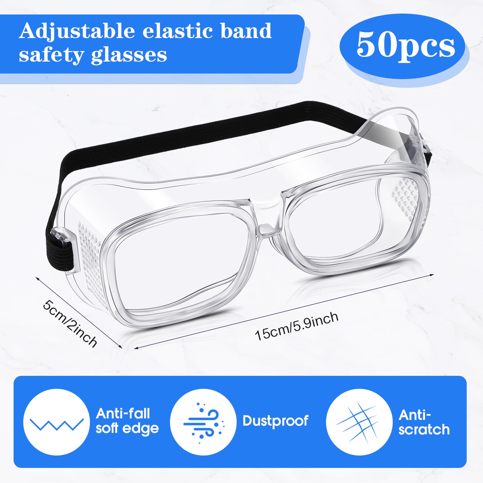 Tellegloww anti-fog safety goggles for clear vision during experiments.