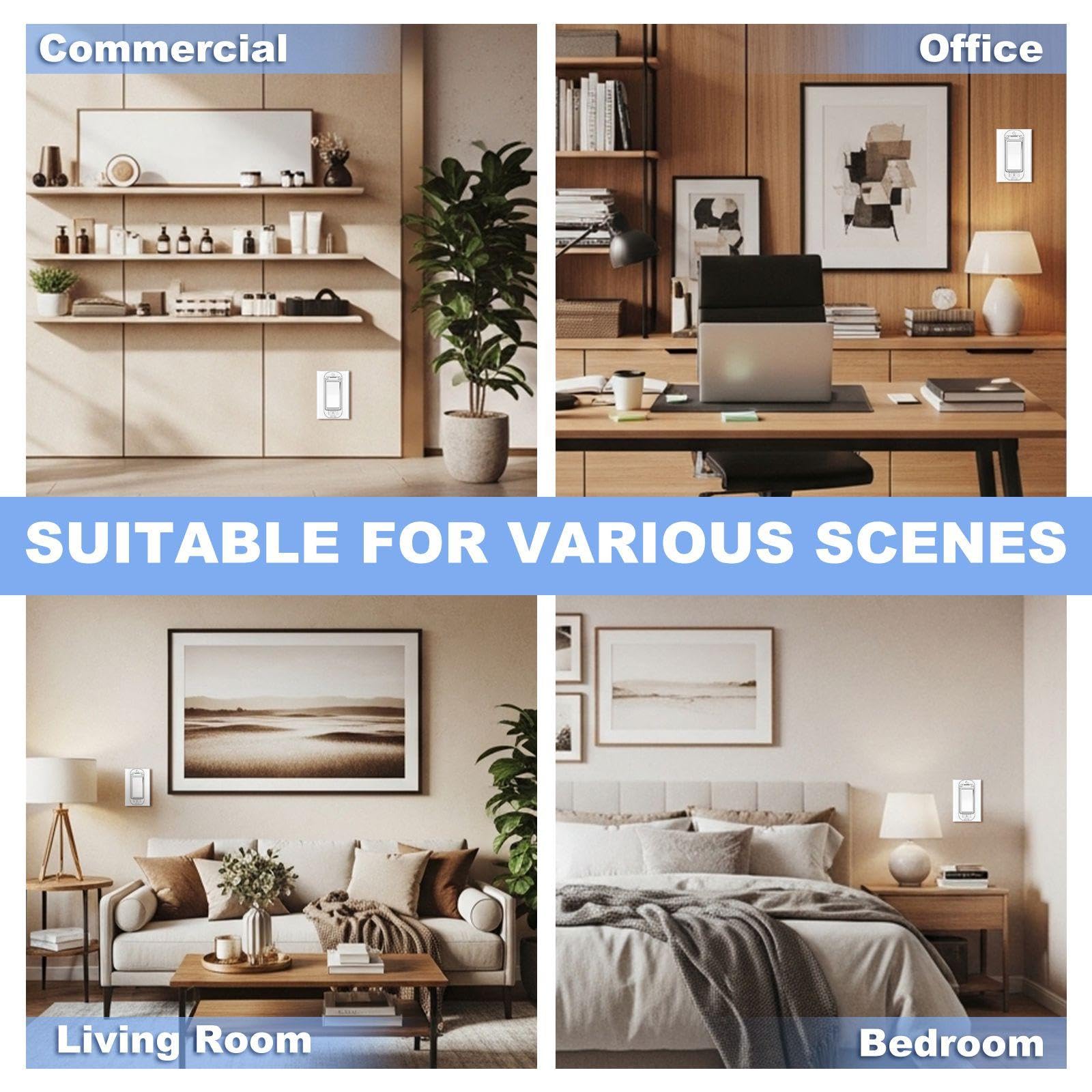 Tellegloww ten-pack protects multiple switches across rooms.