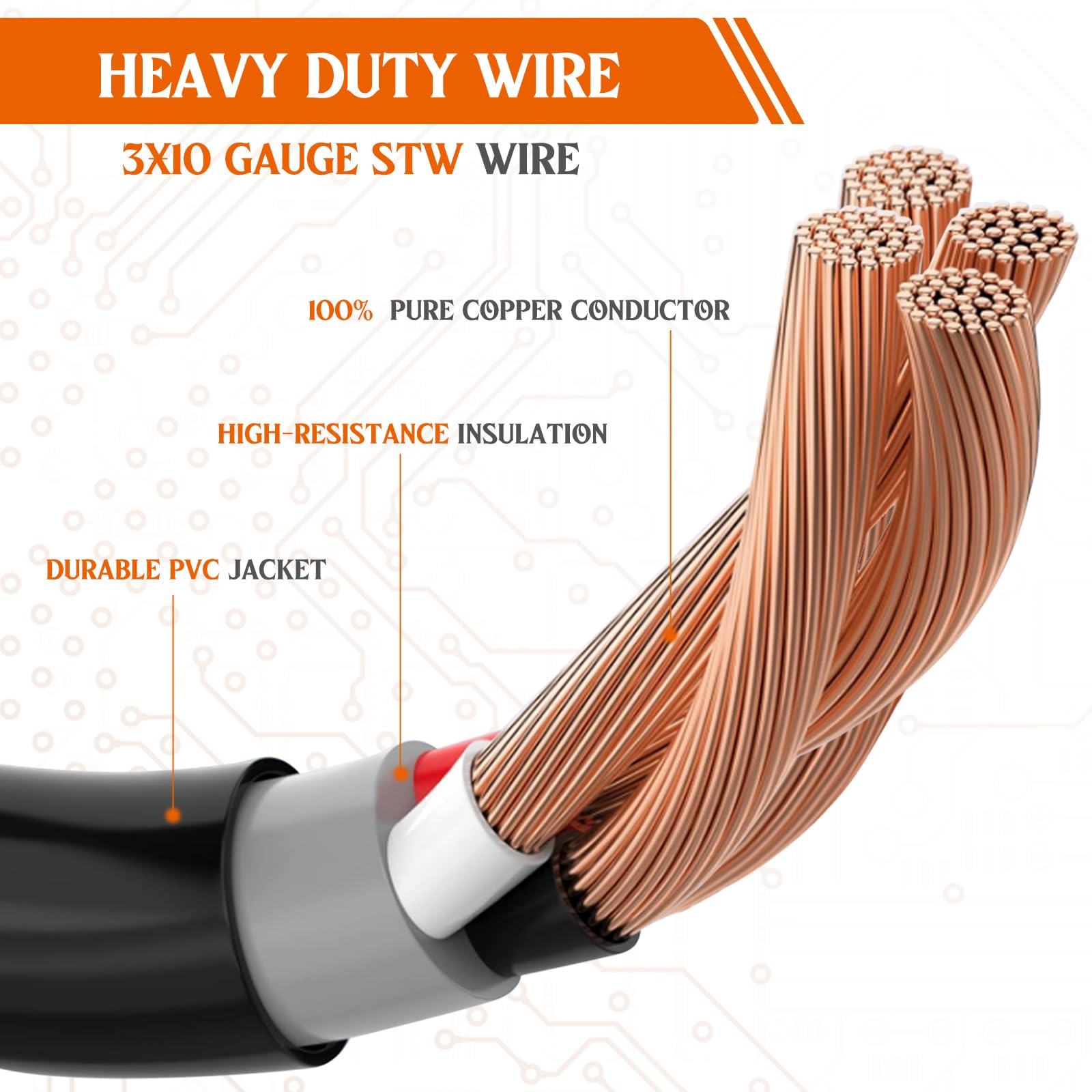 Tellegloww compact 1.8 ft cord supports portable heaters and tools