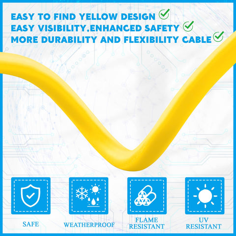Tellegloww yellow-black visibility cord prevents misplugging