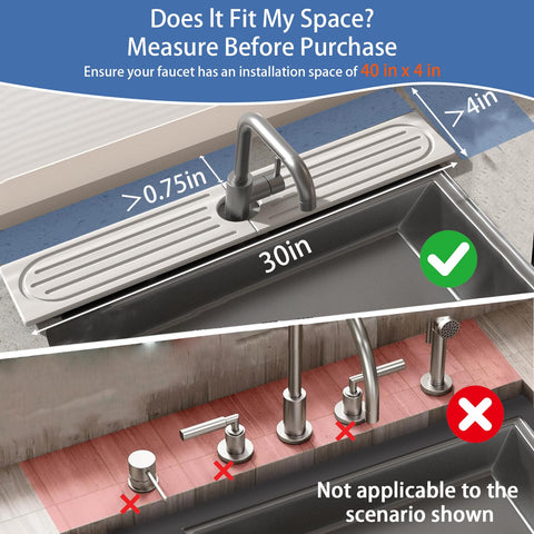 Telomet diatomite faucet mat kitchen setup showing center hole