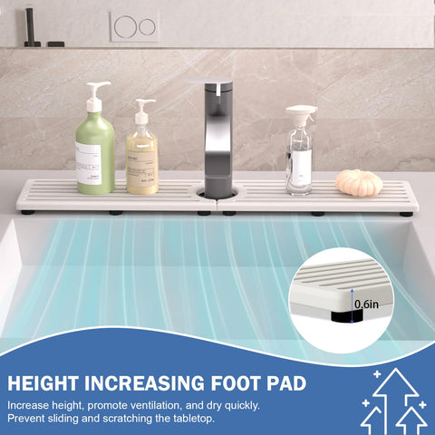 Telomet full-size mat in kitchen and bathroom scene demonstrates versatility