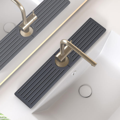 Telomet kitchen faucet mat close-up showing quick water absorption.