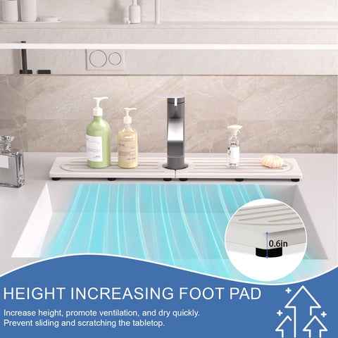 Telomet quick dry durable sink mat for a tidy countertop