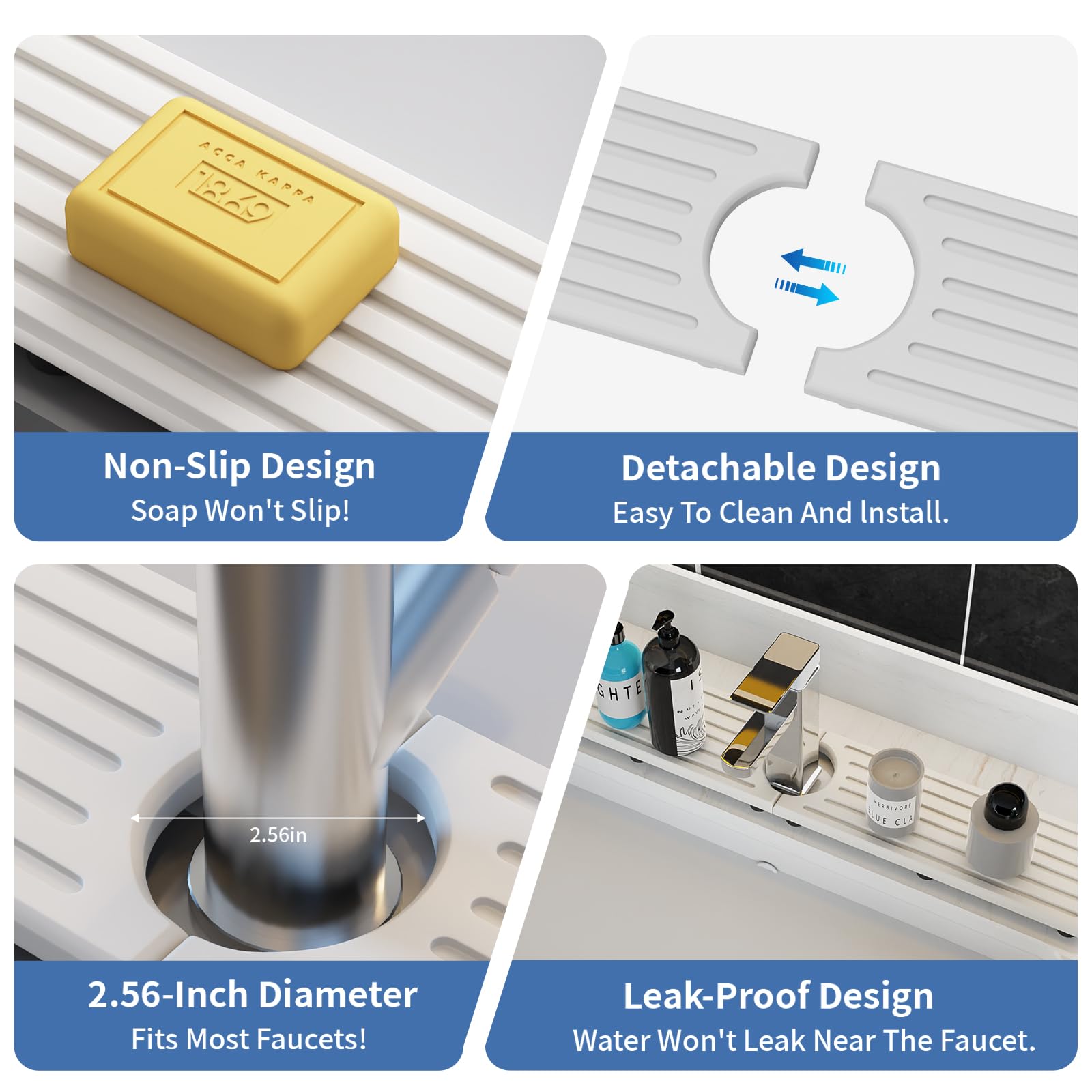 Telomet center-hole design shows compatibility with faucet setups