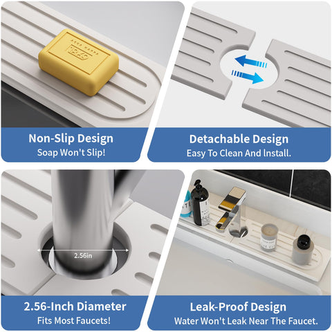 Telomet Stone Faucet Mat counter-protection-details emphasizes scratch and stain prevention