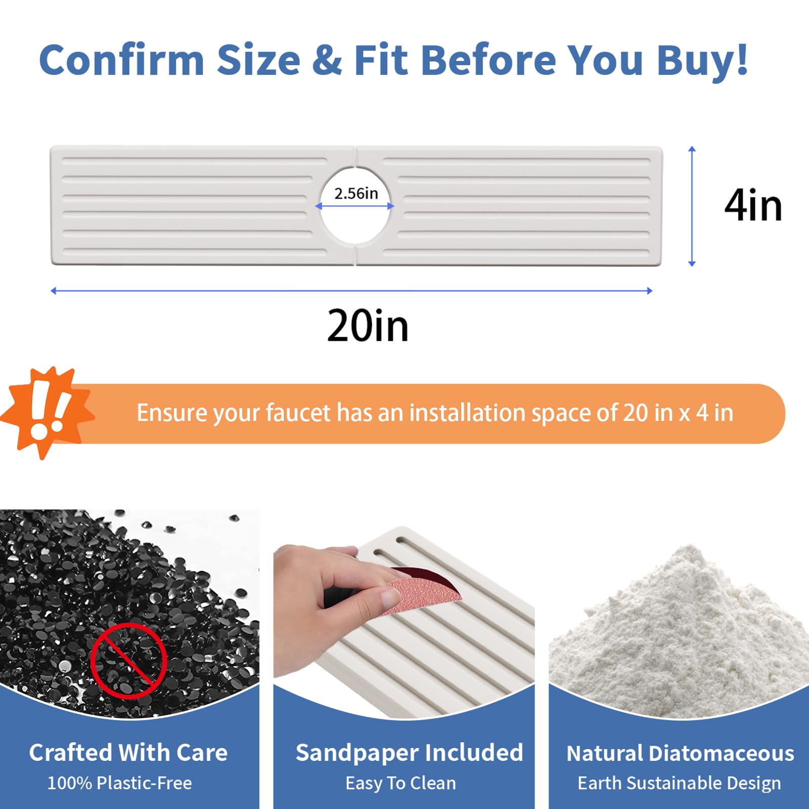 Telomet stone mat with grooves prevents leaks and splash spread.