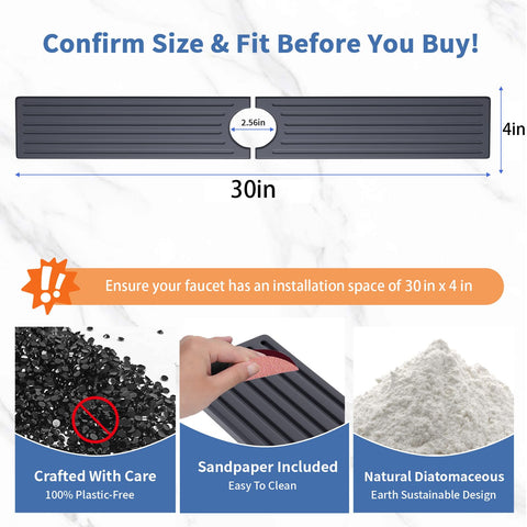 Telomet stone sink mat absorbs spills and keeps area dry