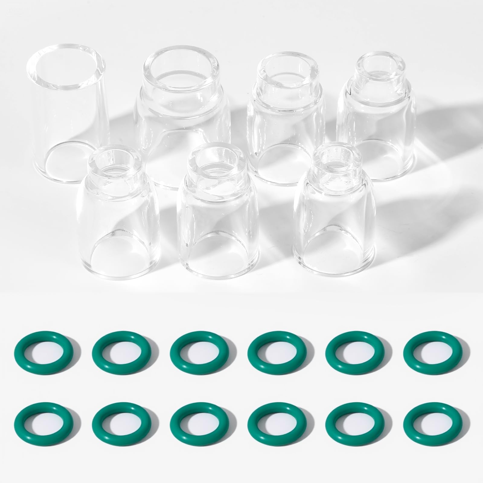 Telooco glass cups sizes 4 to 12 fit WP-17/18/26 torches.