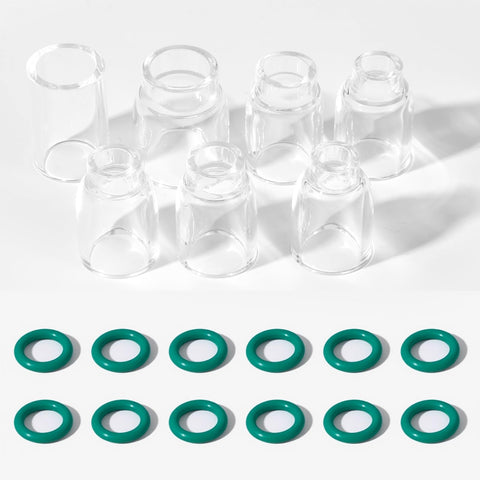 Telooco glass cups sizes 4 to 12 fit WP-17/18/26 torches.