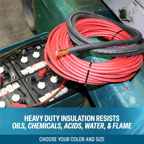TEMCo 25 ft black welding lead for dual-cable setups