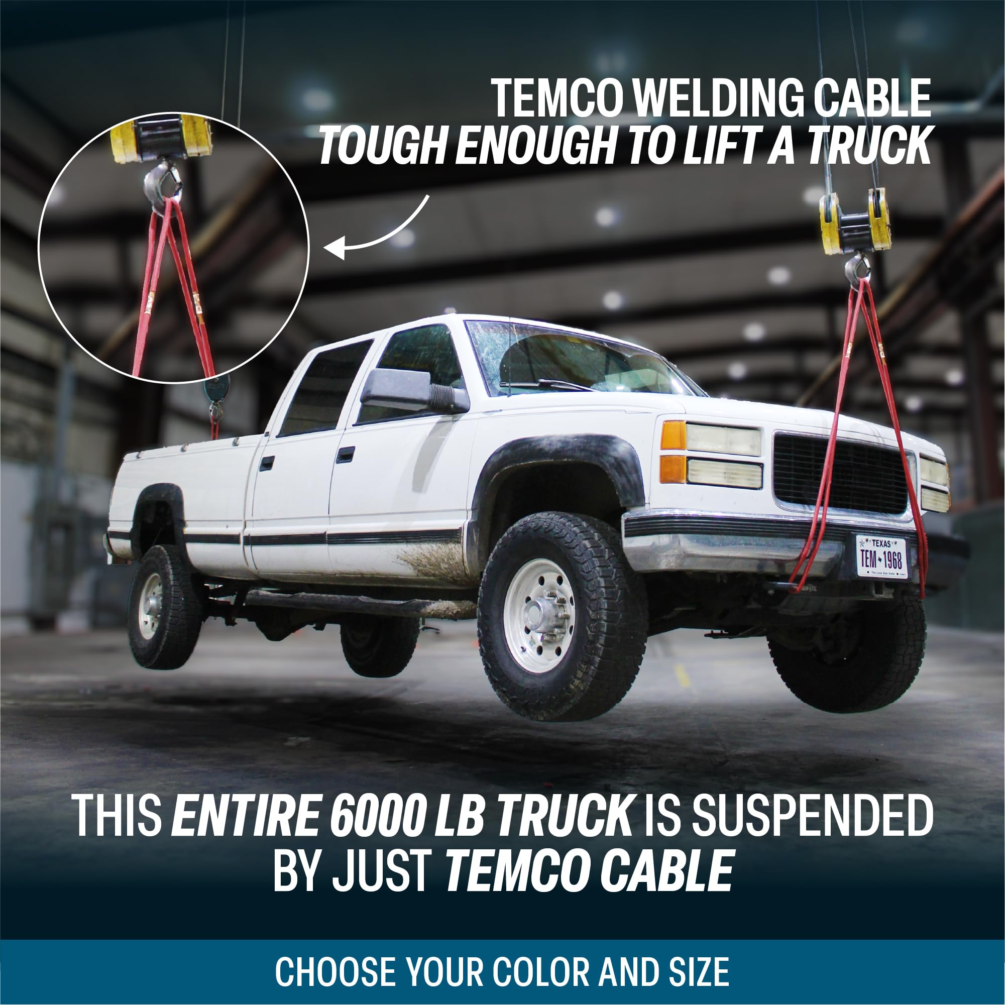 TEMCo 25 ft red welding lead ready for use