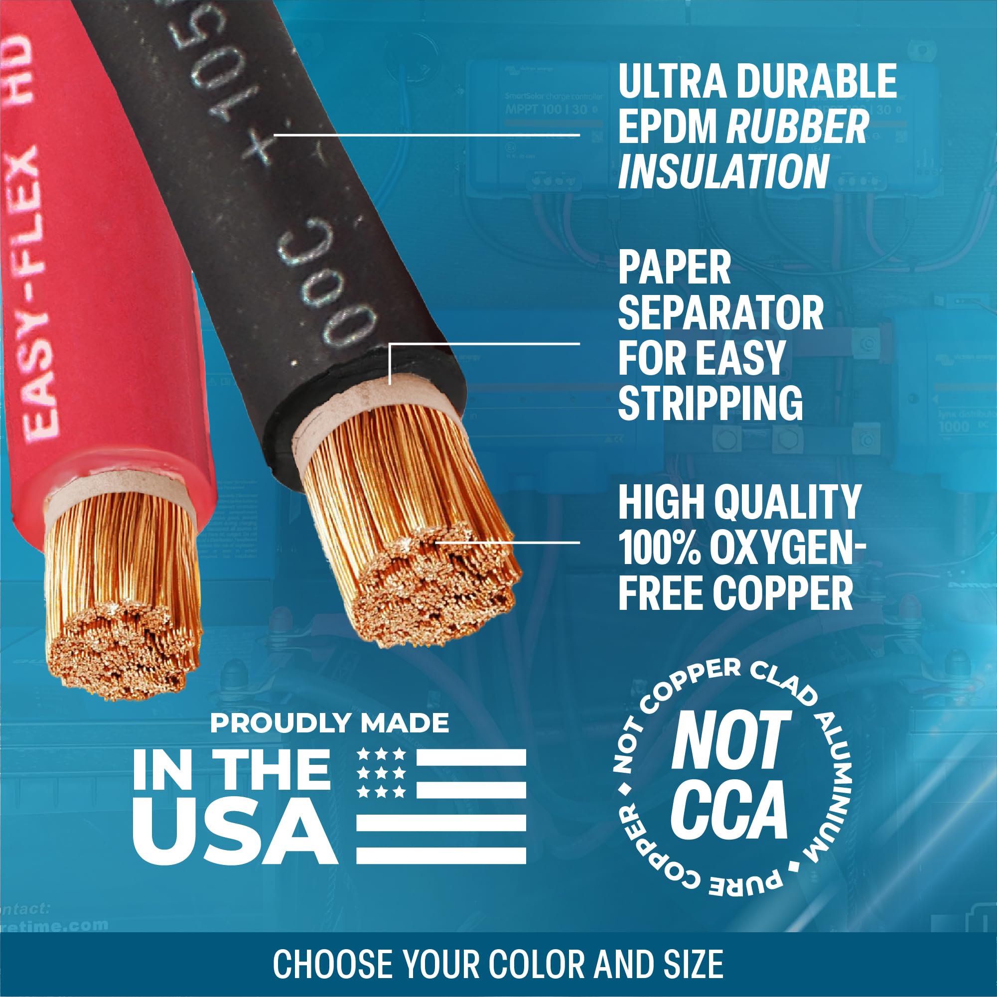 TEMCo Easy-Flex welding cable with rugged EPDM jacket for flexible routing