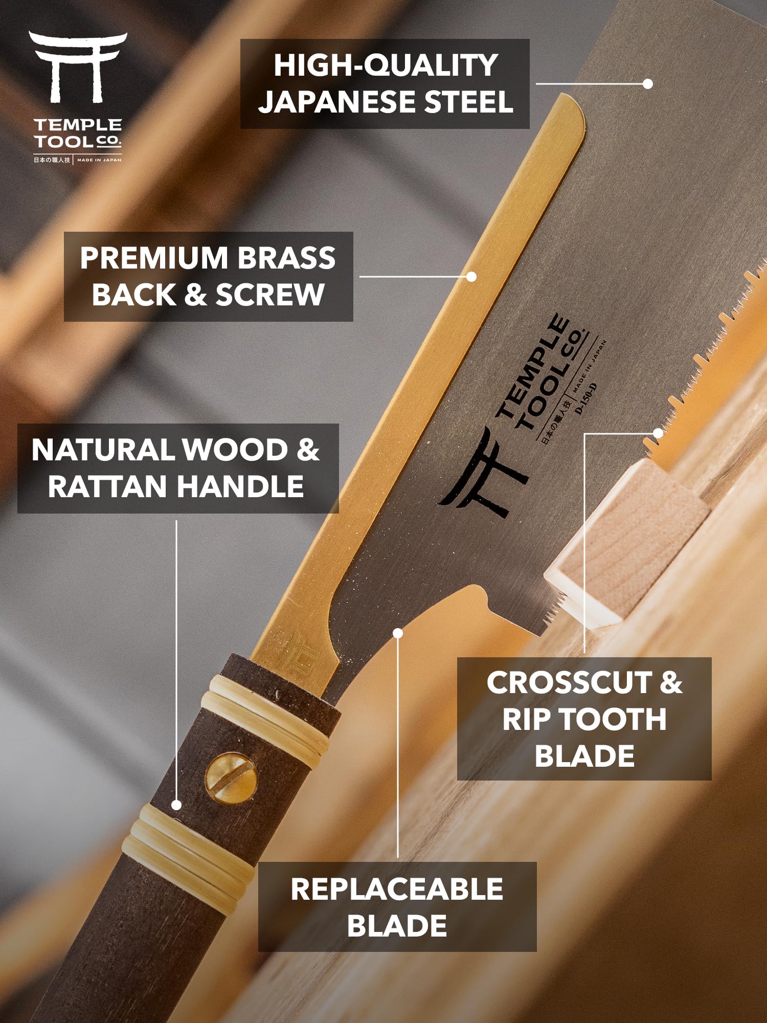 Temple Tool Dozuki 6 compact 150mm length enables precise handheld work