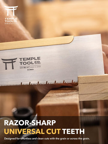 Temple Tool Dozuki 6 dovetail cut showcases fine joinery capability