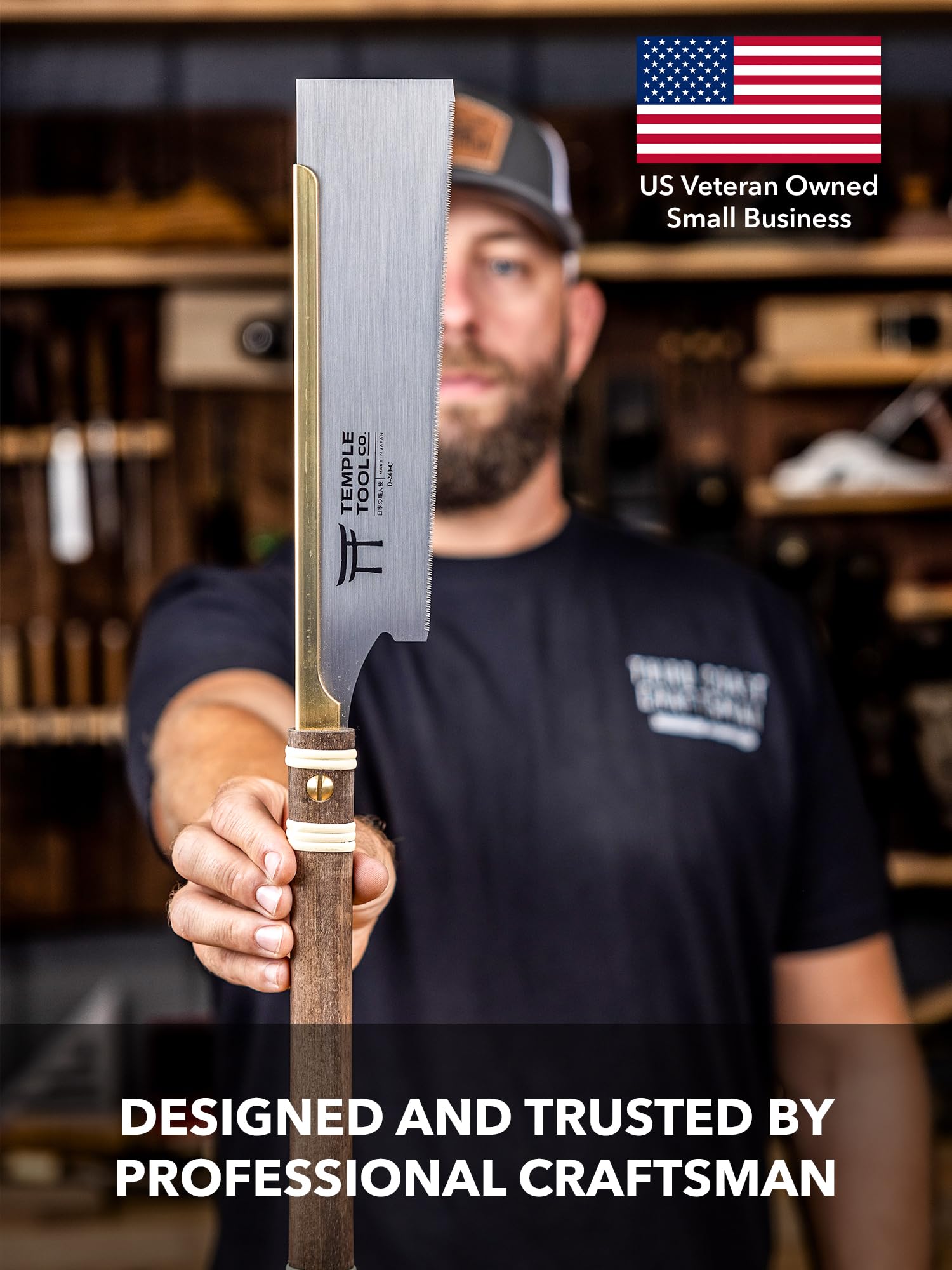 Temple Tool crosscut pull saw 9.5 blade ensuring clean, accurate cuts.