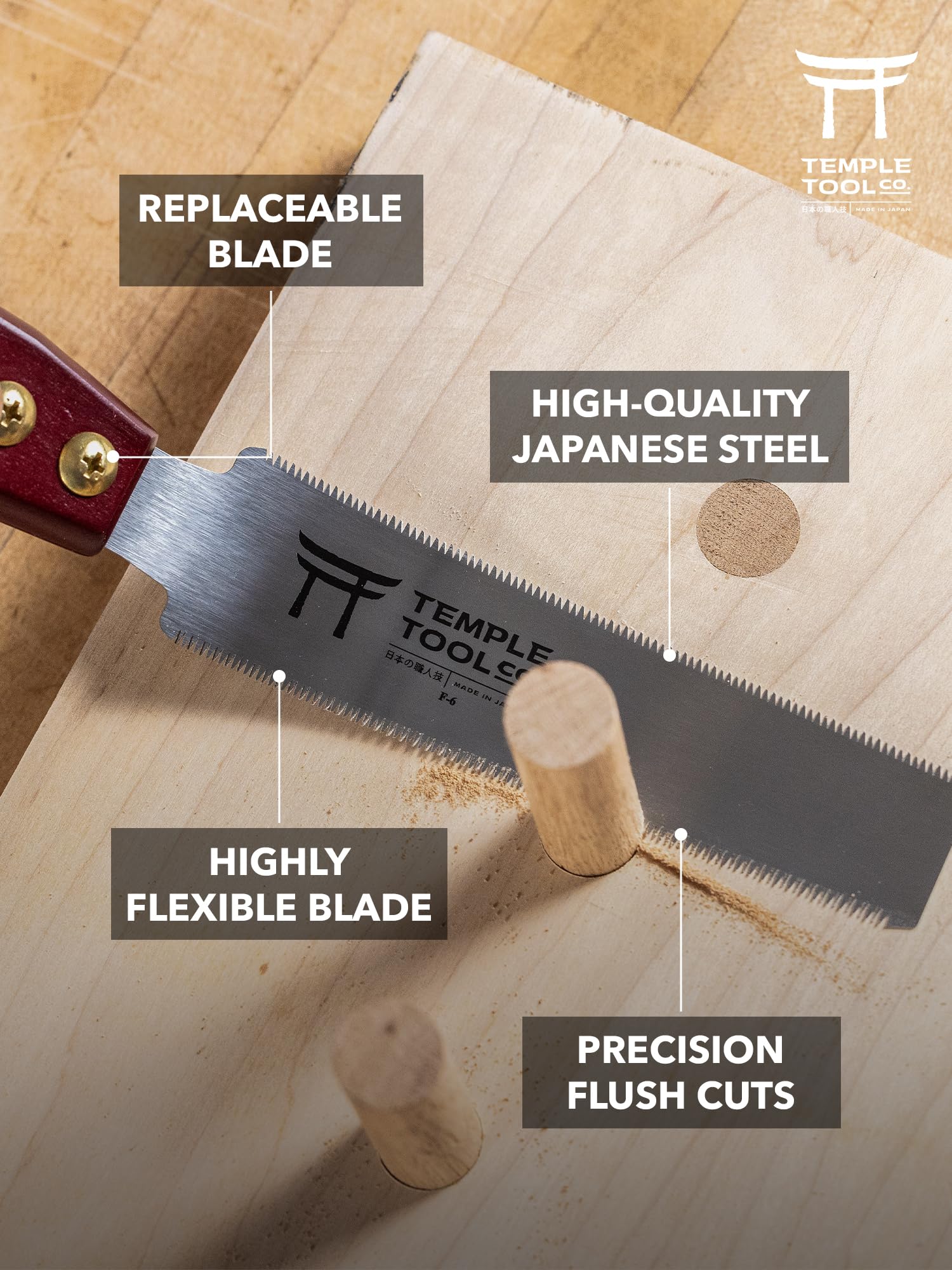 Temple Tool lightweight pull saw with ergonomic design for easy use.