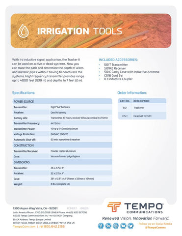 TEMPO complete wire location kit includes transmitter, receiver, and accessories.