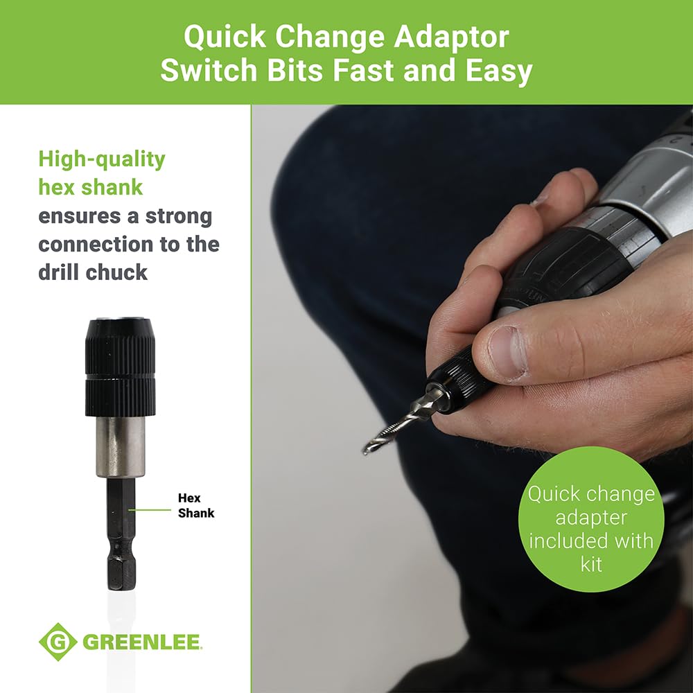 TEMPO Greenlee DTAPKIT tapping up to 10-gauge metal across materials