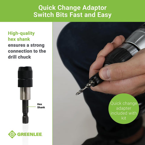 TEMPO Greenlee DTAPKIT tapping up to 10-gauge metal across materials