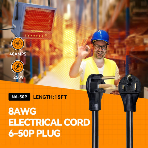 TEMPWARE 40A 250V extension cord delivers steady power for devices.