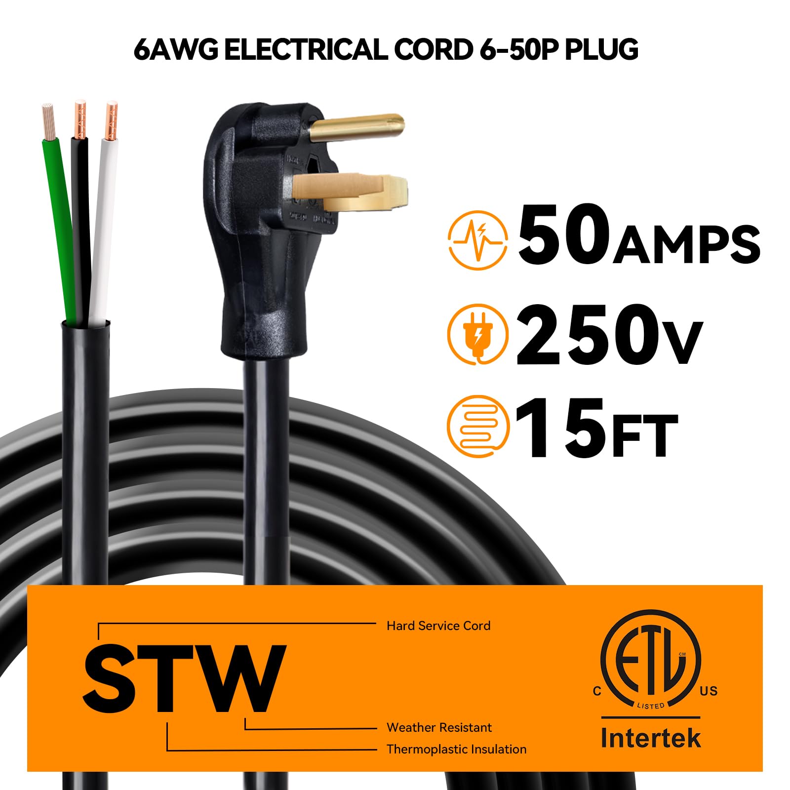 TEMPWARE bare ends show green ground, white neutral, black hot for wiring tasks