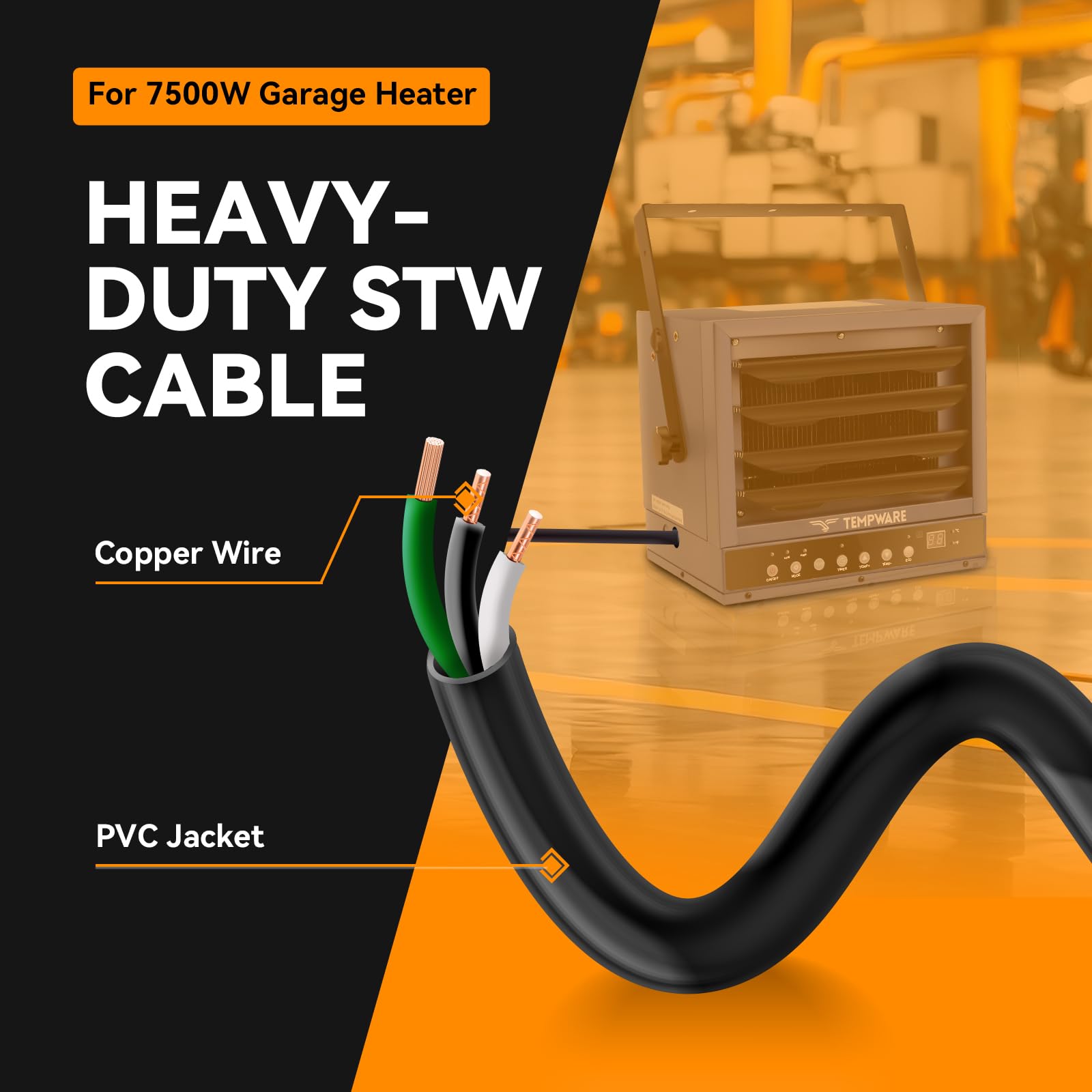 TEMPWARE NEMA 6-50P connector ensures a secure plug for heaters.