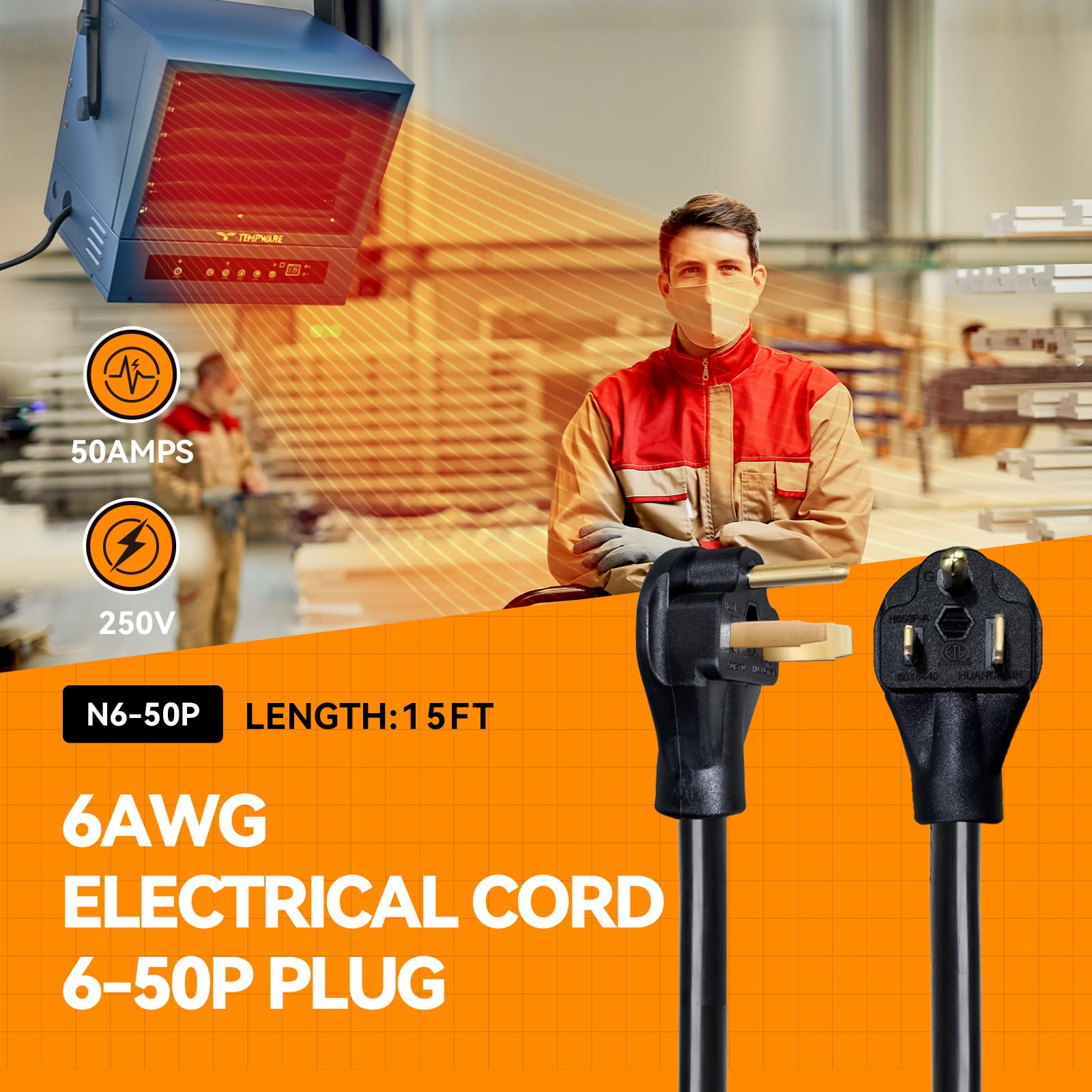 TEMPWARE weatherproof PVC jacket protects cords from moisture and sun