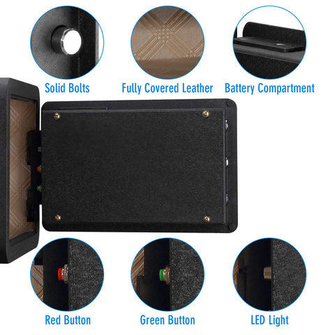 External battery compartment on Tenamic safe keeps power accessible during outages.