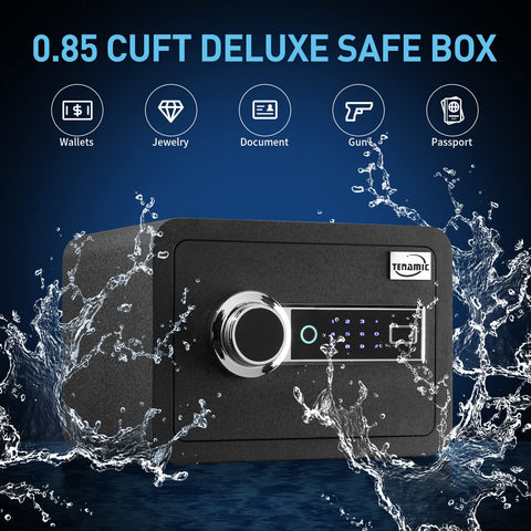 Induction light activates when Tenamic safe is opened for easy access.