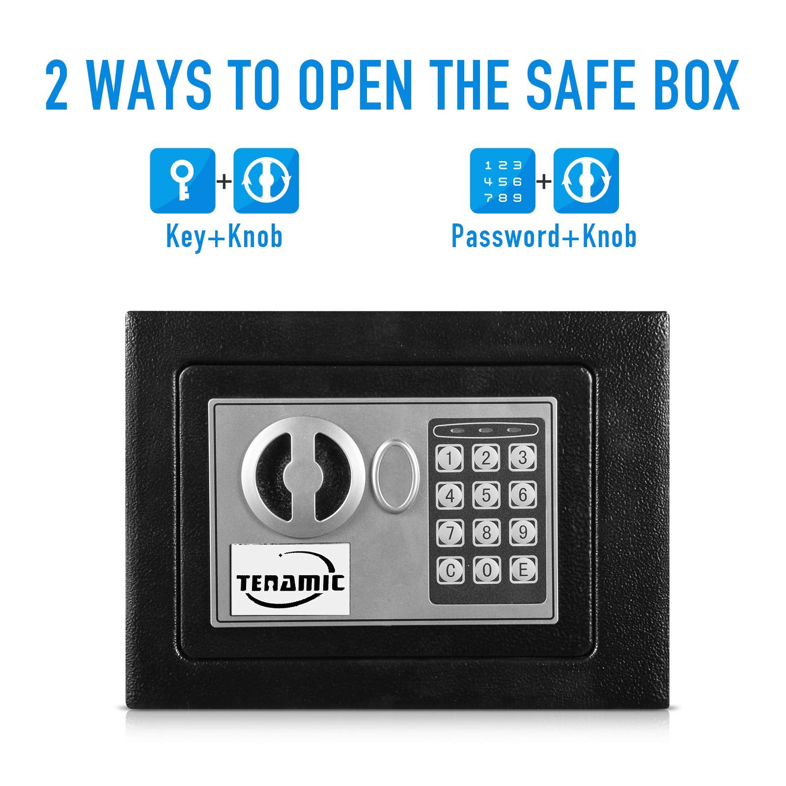 Tenamic Safe Box interior with carpet lining protecting valuables.